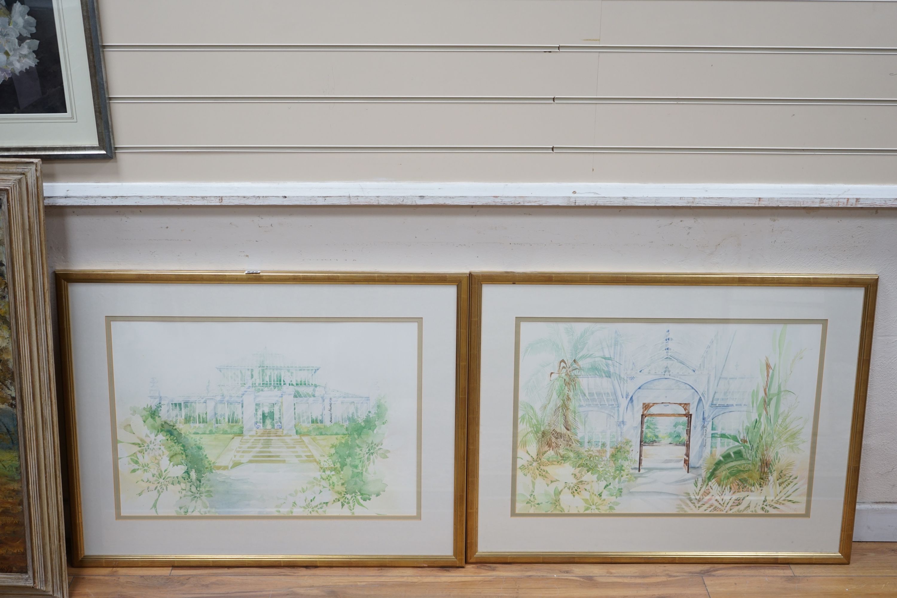 Bernice Martin, pair of watercolours, Kew Series I and 2, signed and dated '90, 44 x 65cm